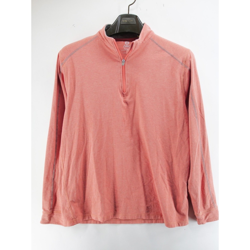 tasc Performance Bamboo Long Sleeve 1/4 Zip Pullover Sweater Orange M
